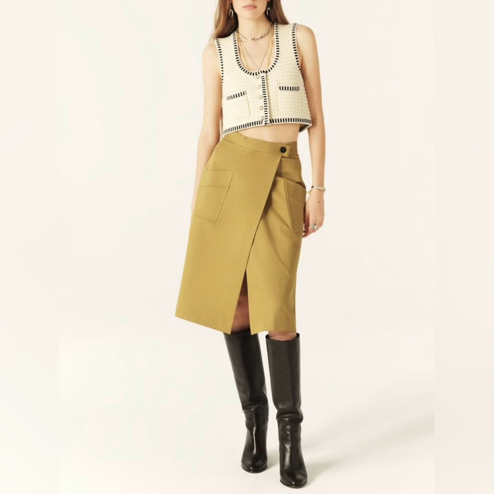 ba&sh Olive Midi Skirt